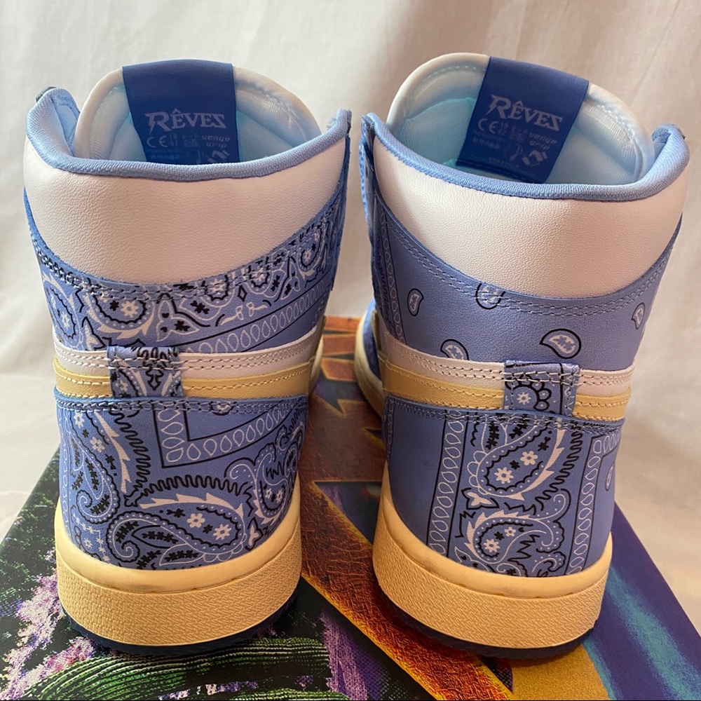 Paris Reeves Air Kiy ‘85 Size 8.5 Blue Bandana Kool Kiy Pop Up Release RARE - Picture 5 of 9